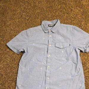 Vans Blue Casual Button Down Shirt Lightweight